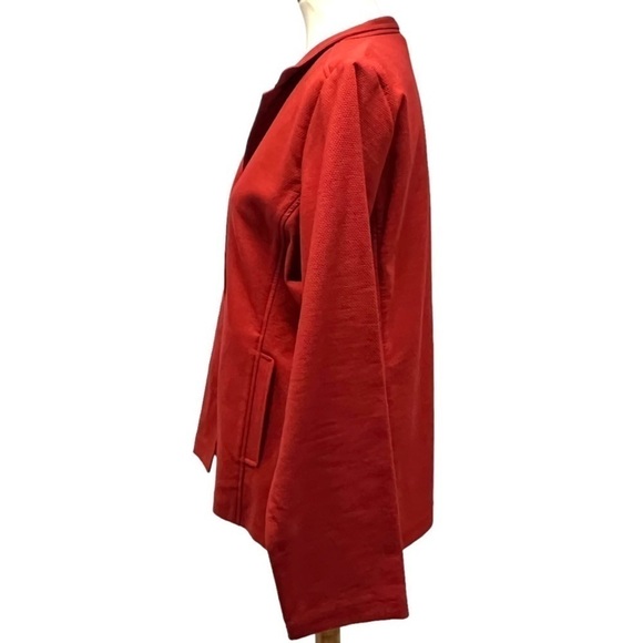 Eileen Fisher Cotton Blend Stand Collar Button Front Textured Blazer Women Large - Picture 5 of 12